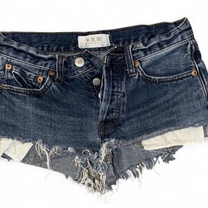 We The Free  Dark Blue Distressed Jean Shorts Size 25